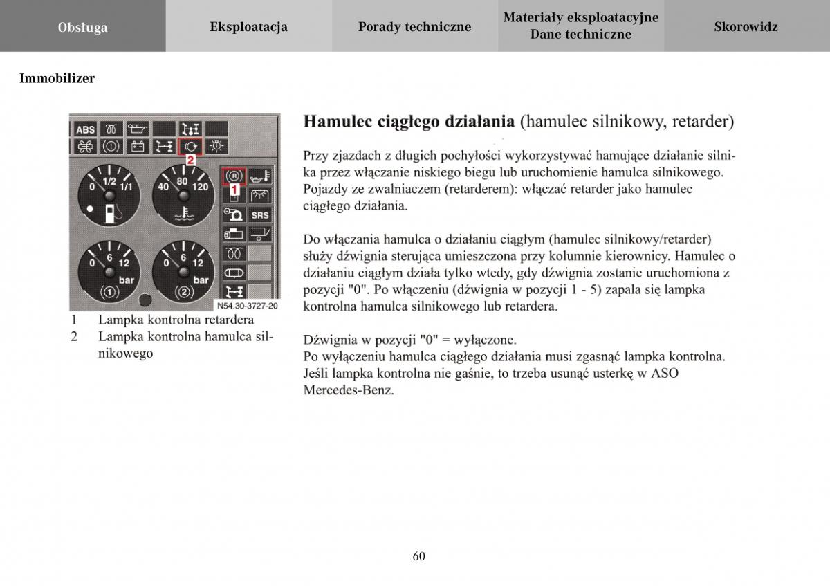 Mercedes Benz Vario instrukcja obslugi / page 62