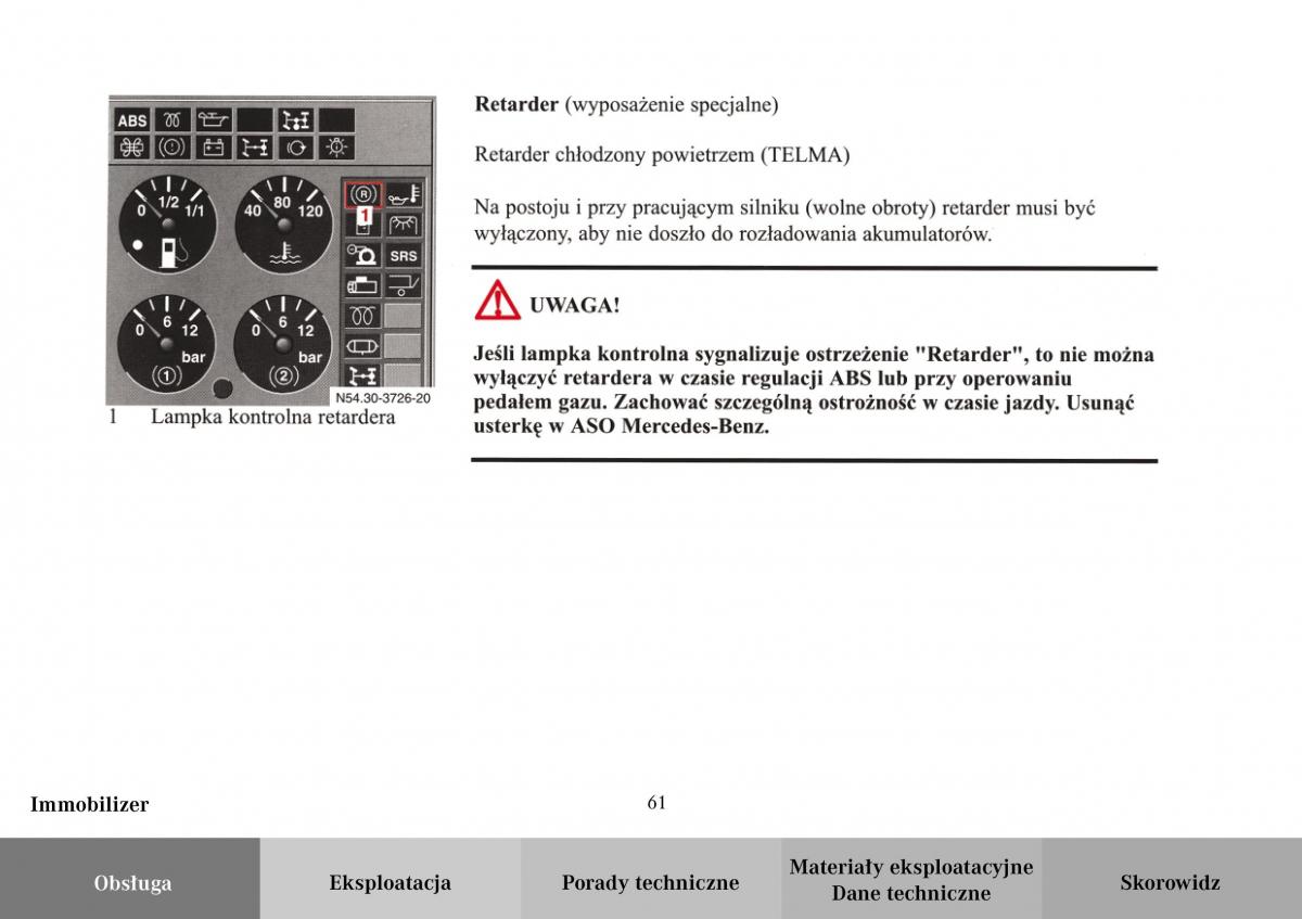 Mercedes Benz Vario instrukcja obslugi / page 63