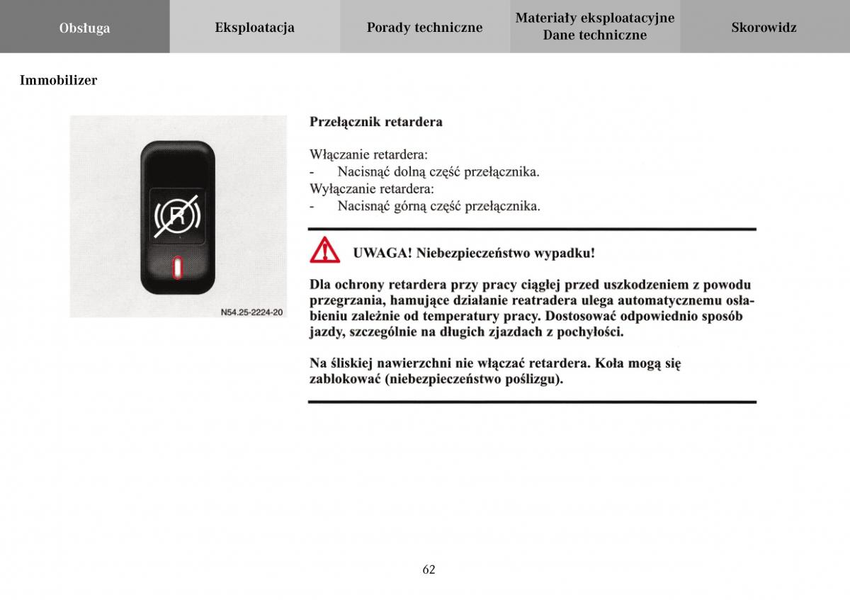 Mercedes Benz Vario instrukcja obslugi / page 64