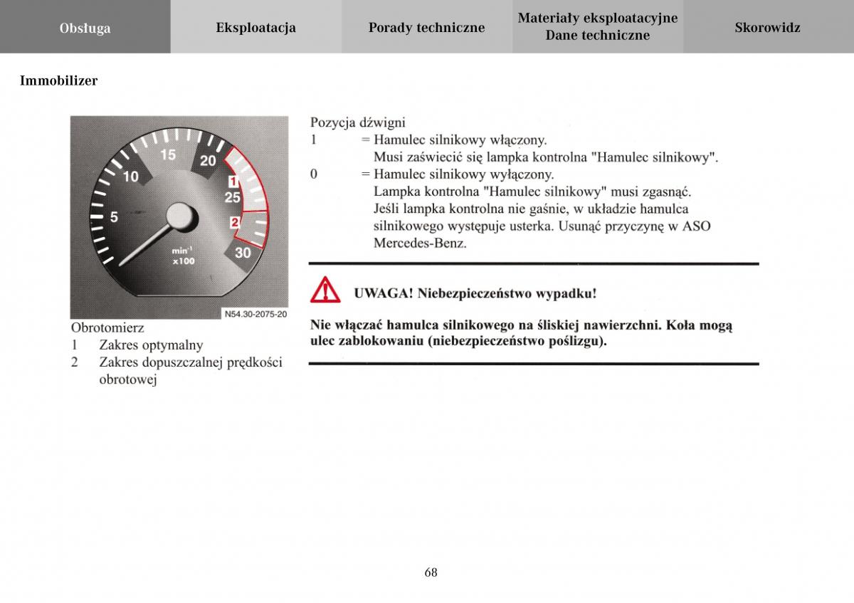 Mercedes Benz Vario instrukcja obslugi / page 70