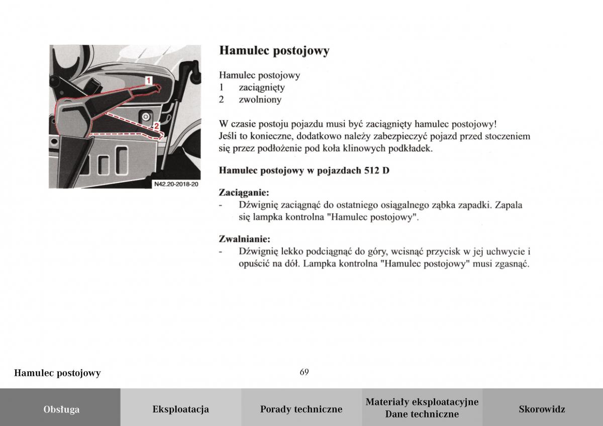 Mercedes Benz Vario instrukcja obslugi / page 71