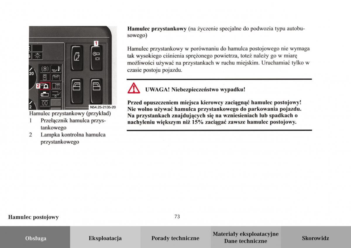 Mercedes Benz Vario instrukcja obslugi / page 75