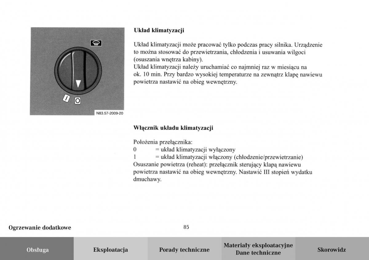 Mercedes Benz Vario instrukcja obslugi / page 87