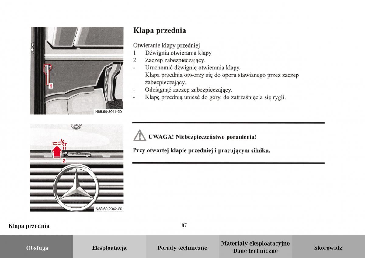 Mercedes Benz Vario instrukcja obslugi / page 89