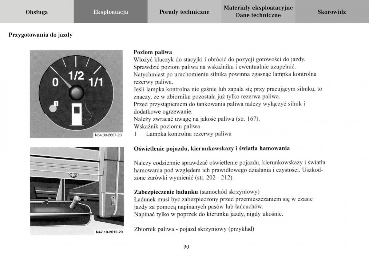 Mercedes Benz Vario instrukcja obslugi / page 92