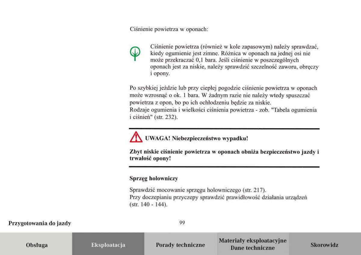 Mercedes Benz Vario instrukcja obslugi / page 101