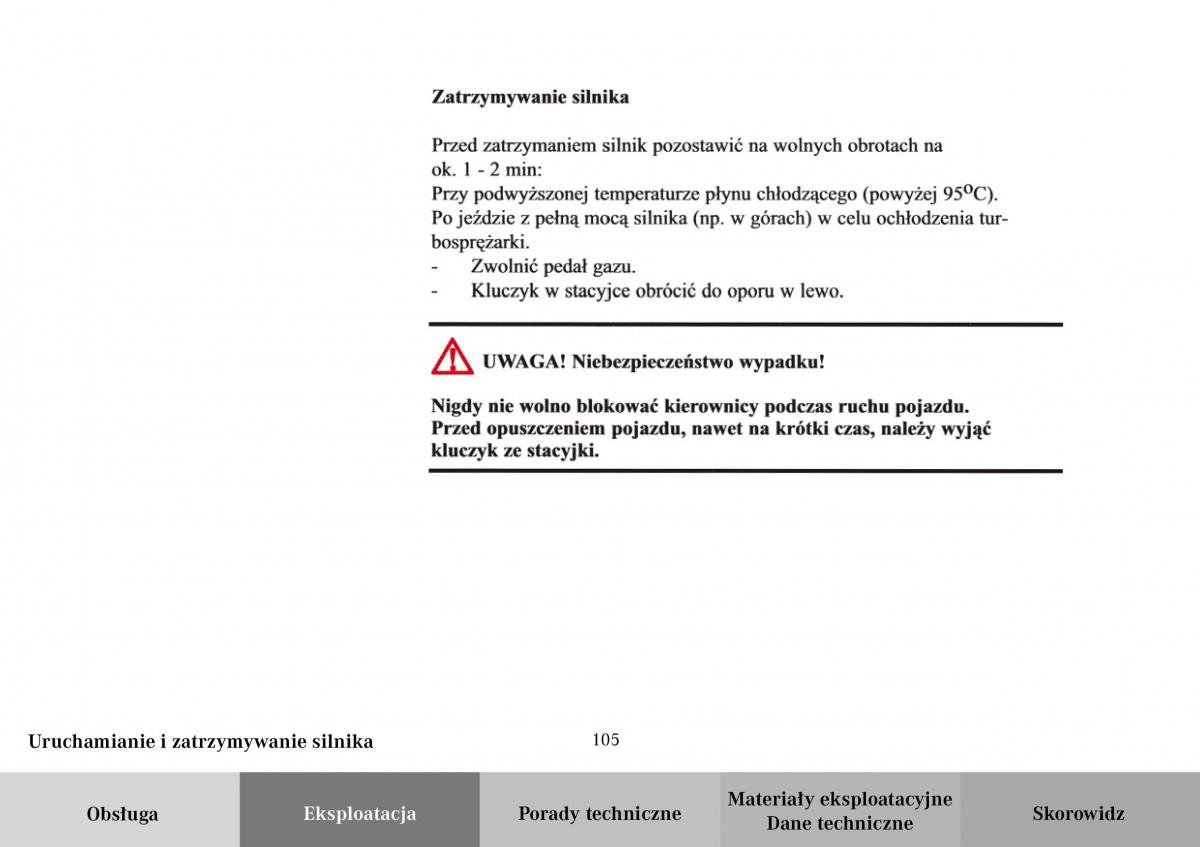 Mercedes Benz Vario instrukcja obslugi / page 107