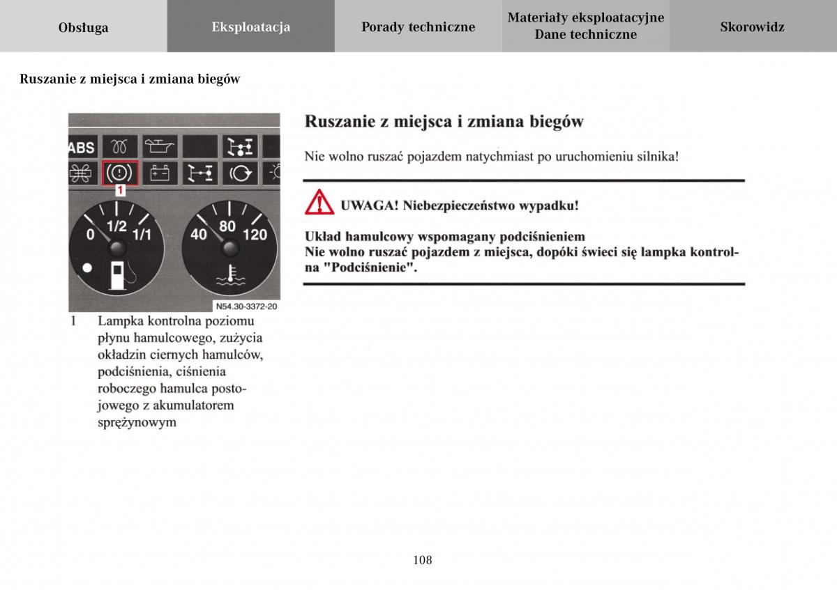 Mercedes Benz Vario instrukcja obslugi / page 110