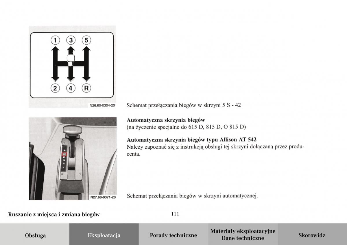 Mercedes Benz Vario instrukcja obslugi / page 113