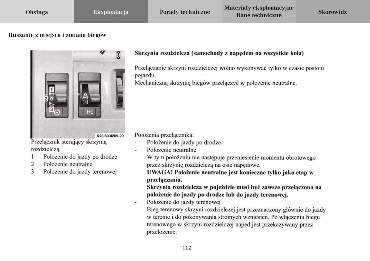 Mercedes Benz Vario instrukcja obslugi / page 114