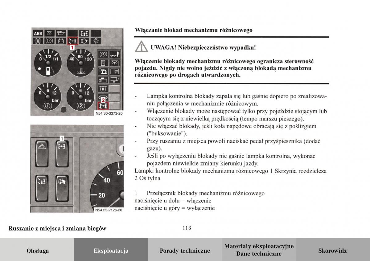 Mercedes Benz Vario instrukcja obslugi / page 115