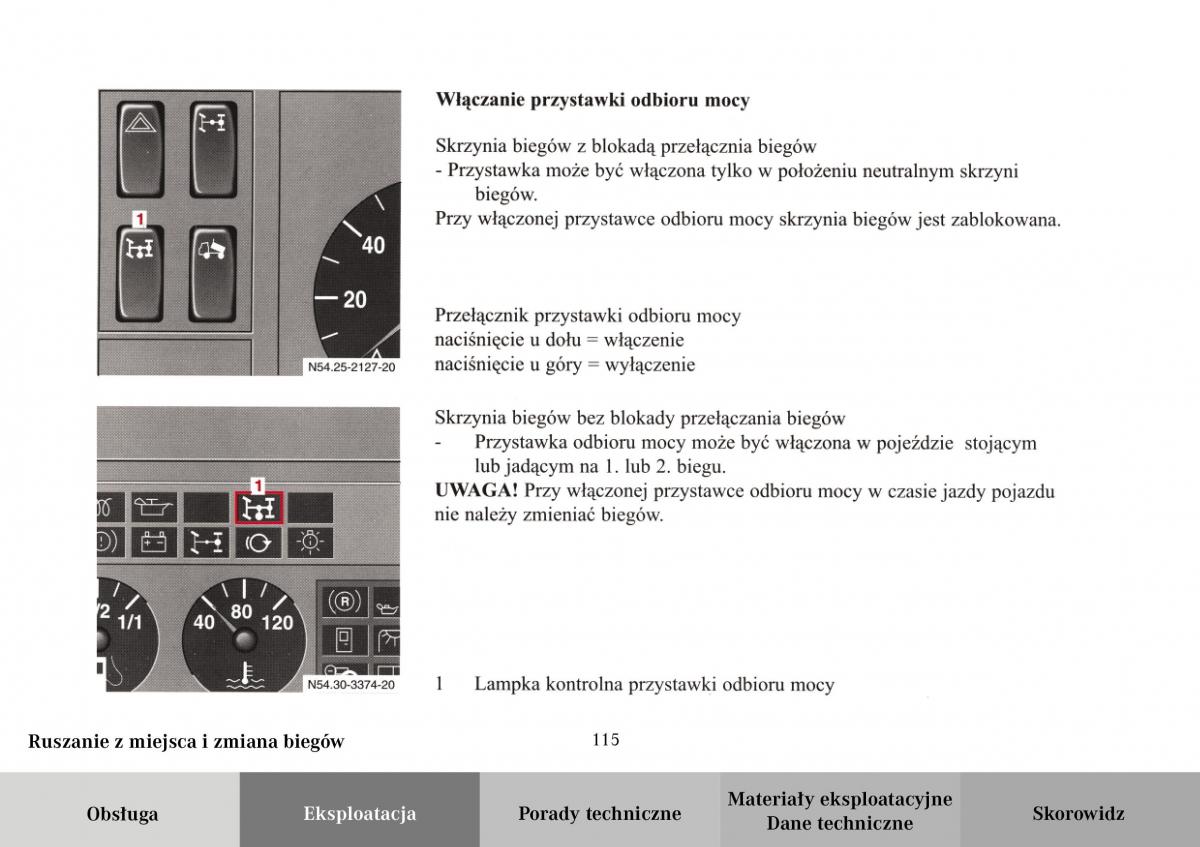 Mercedes Benz Vario instrukcja obslugi / page 117