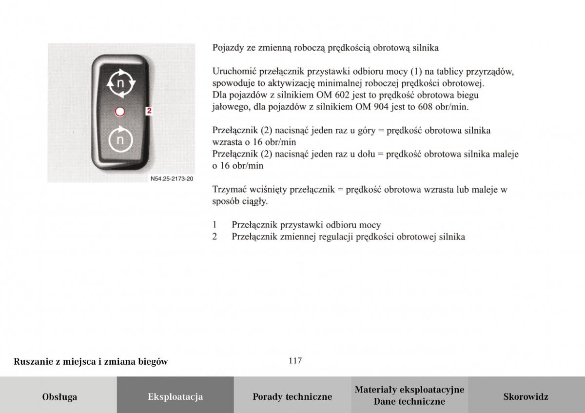 Mercedes Benz Vario instrukcja obslugi / page 119