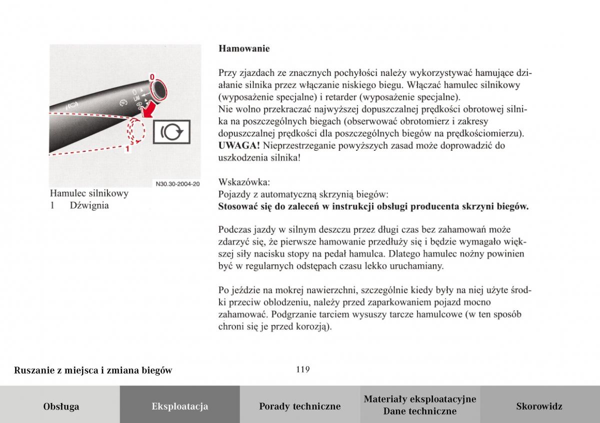 Mercedes Benz Vario instrukcja obslugi / page 121