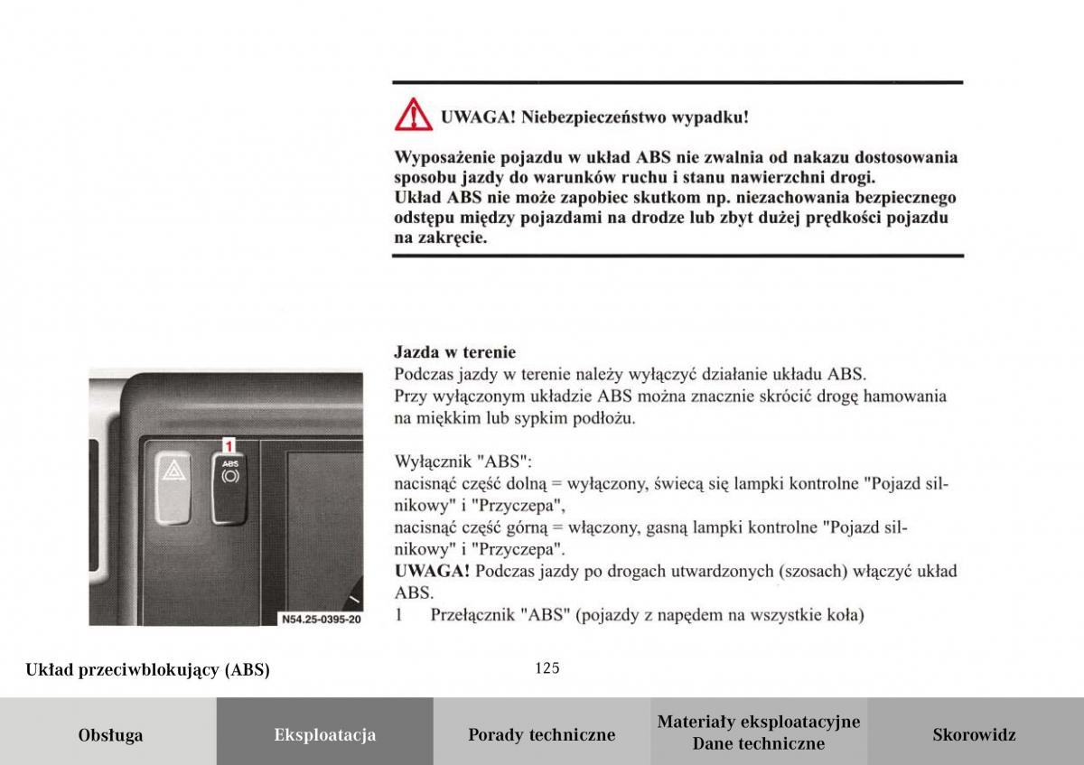 Mercedes Benz Vario instrukcja obslugi / page 127