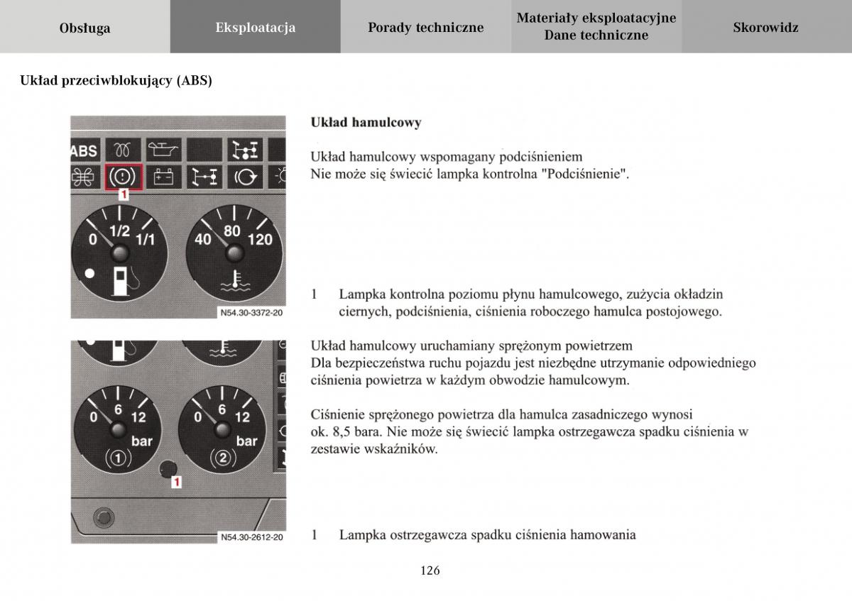 Mercedes Benz Vario instrukcja obslugi / page 128