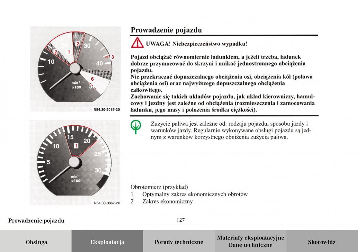 Mercedes Benz Vario instrukcja obslugi / page 129