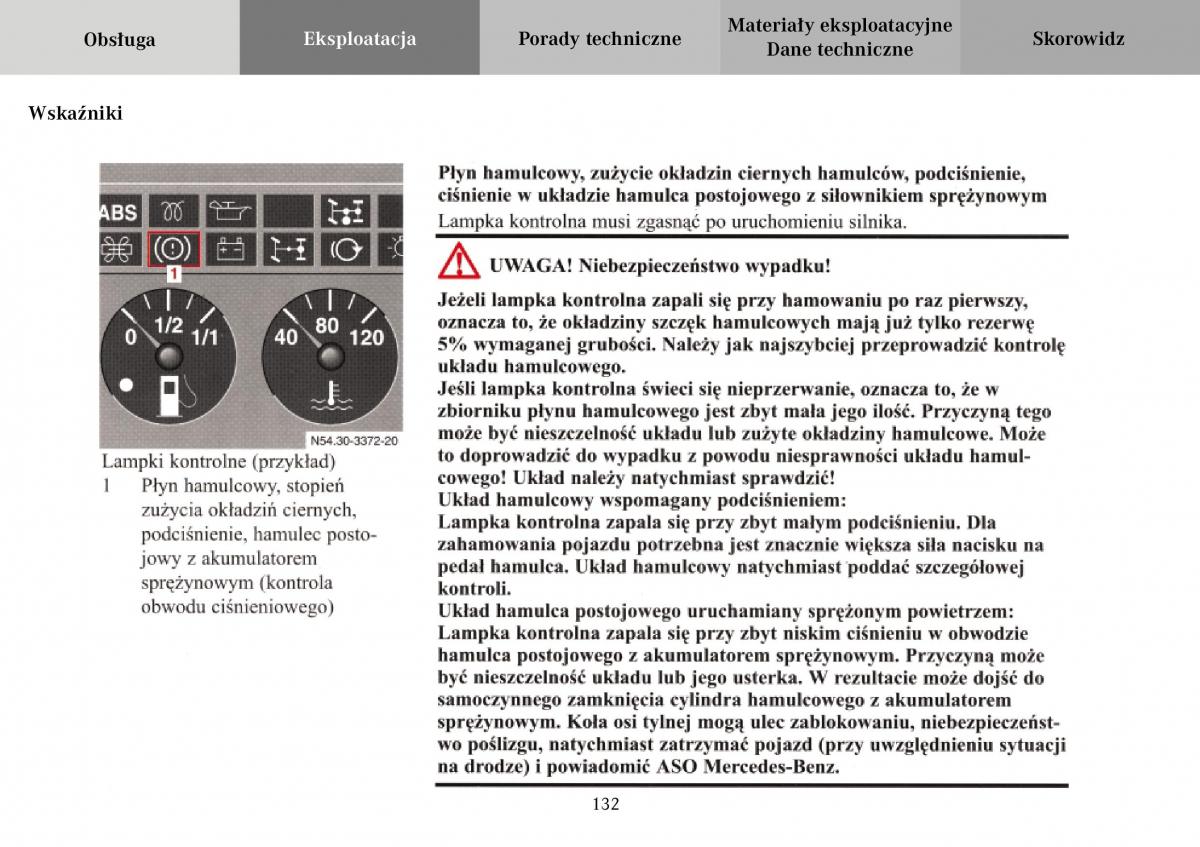 Mercedes Benz Vario instrukcja obslugi / page 134