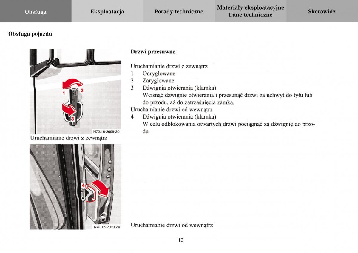 Mercedes Benz Vario instrukcja obslugi / page 14