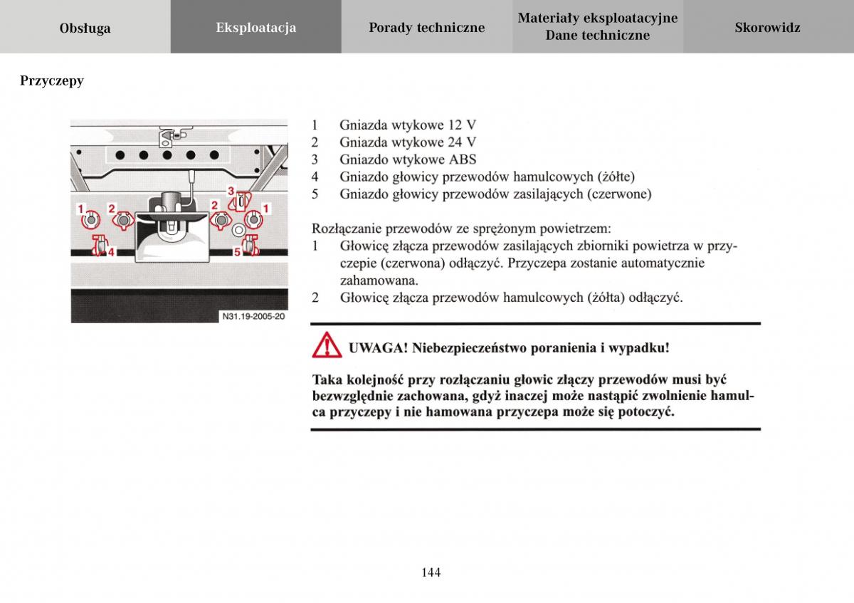 Mercedes Benz Vario instrukcja obslugi / page 146