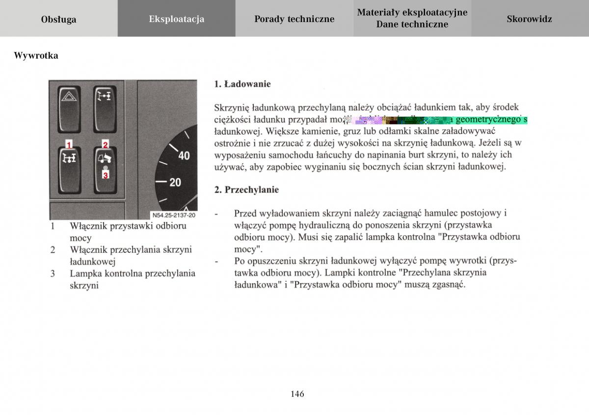 Mercedes Benz Vario instrukcja obslugi / page 148