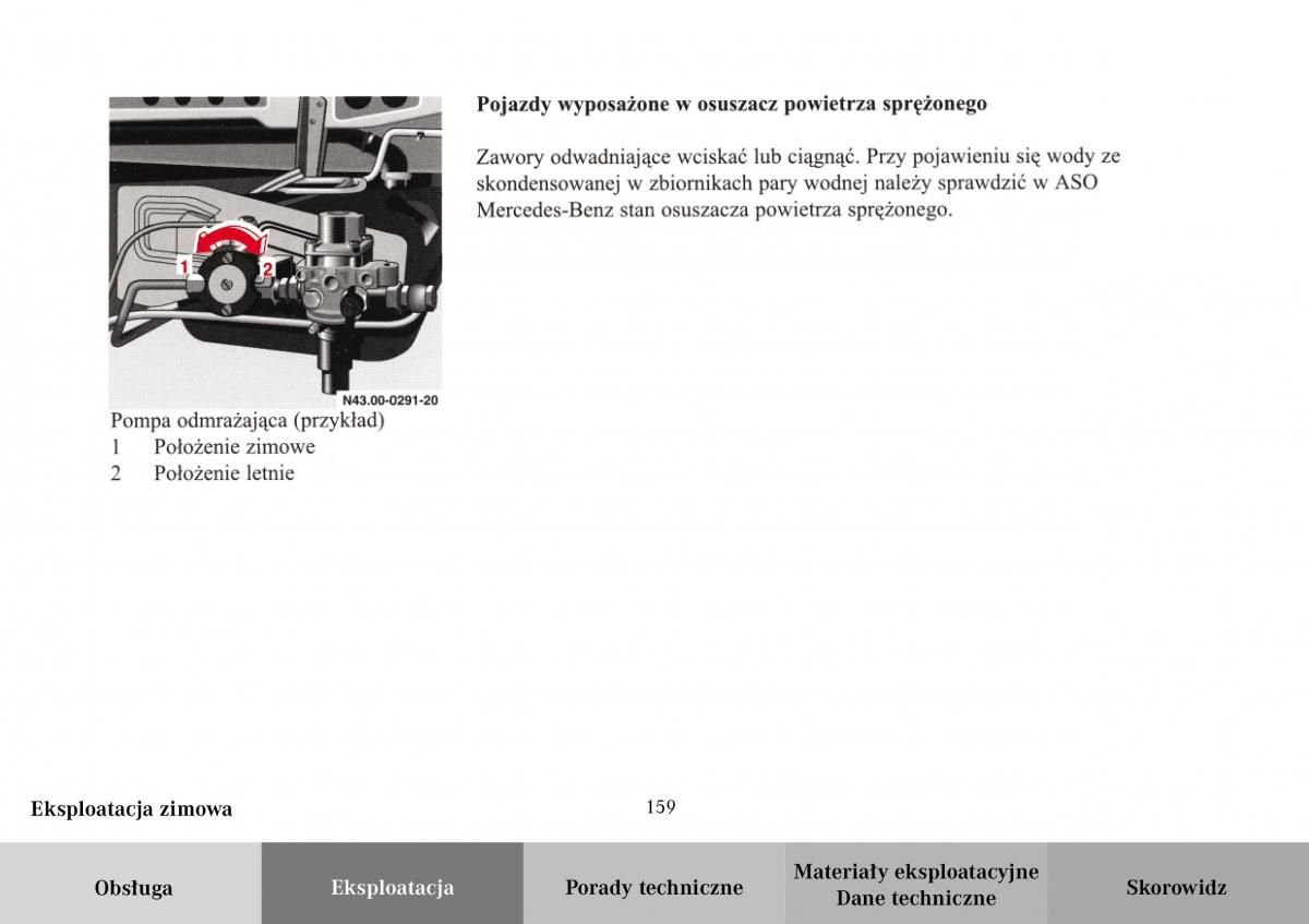 Mercedes Benz Vario instrukcja obslugi / page 161