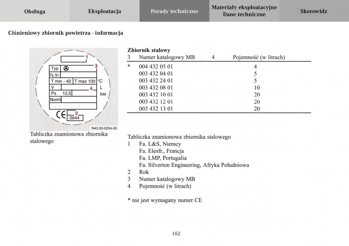 Mercedes Benz Vario instrukcja obslugi / page 164