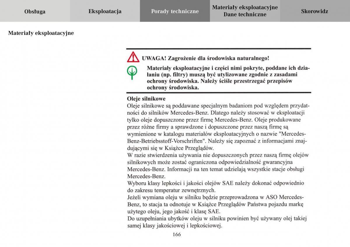 Mercedes Benz Vario instrukcja obslugi / page 168