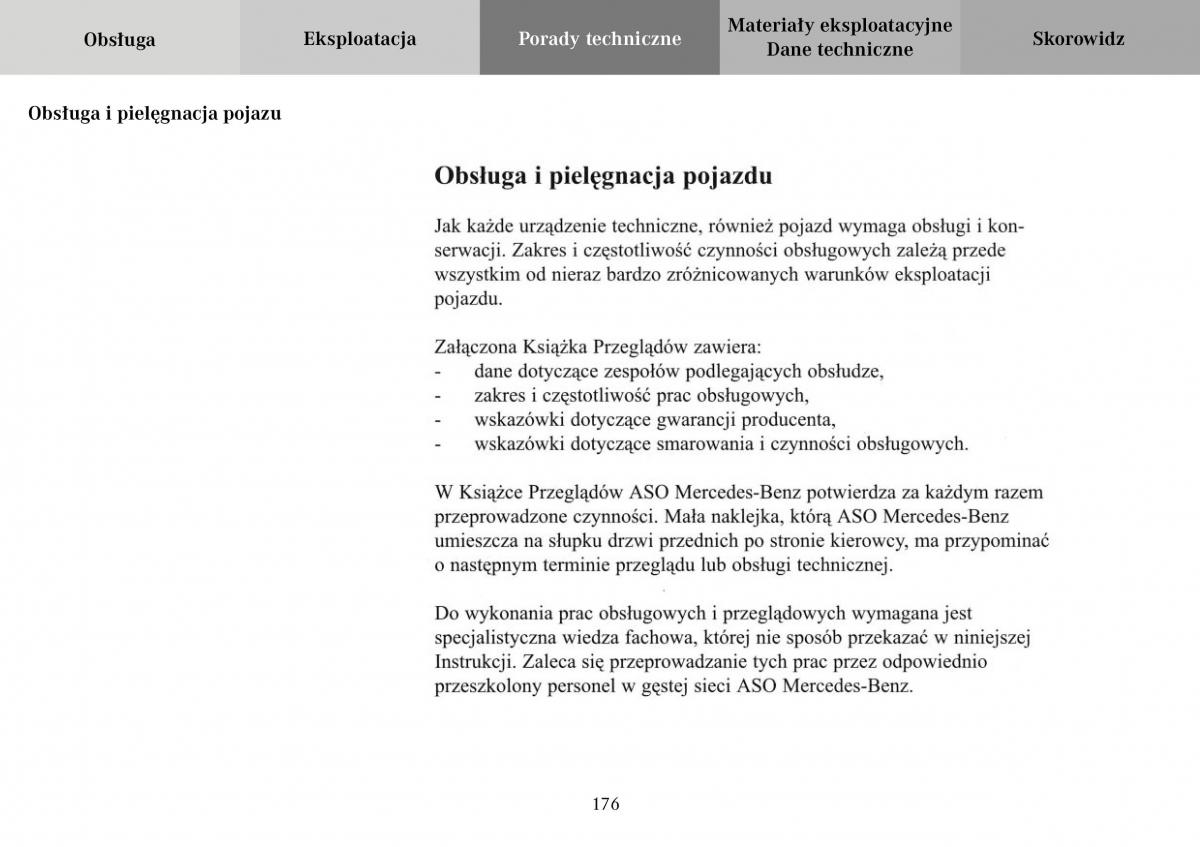 Mercedes Benz Vario instrukcja obslugi / page 178