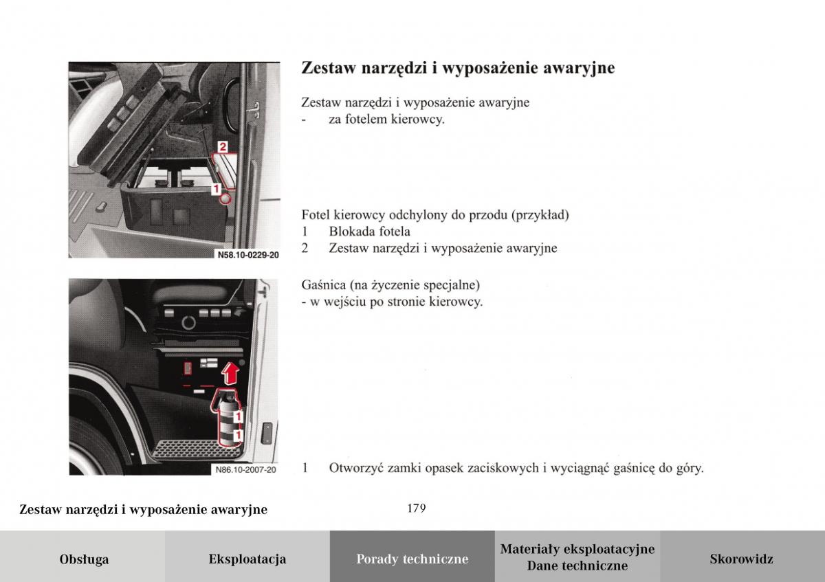 Mercedes Benz Vario instrukcja obslugi / page 181