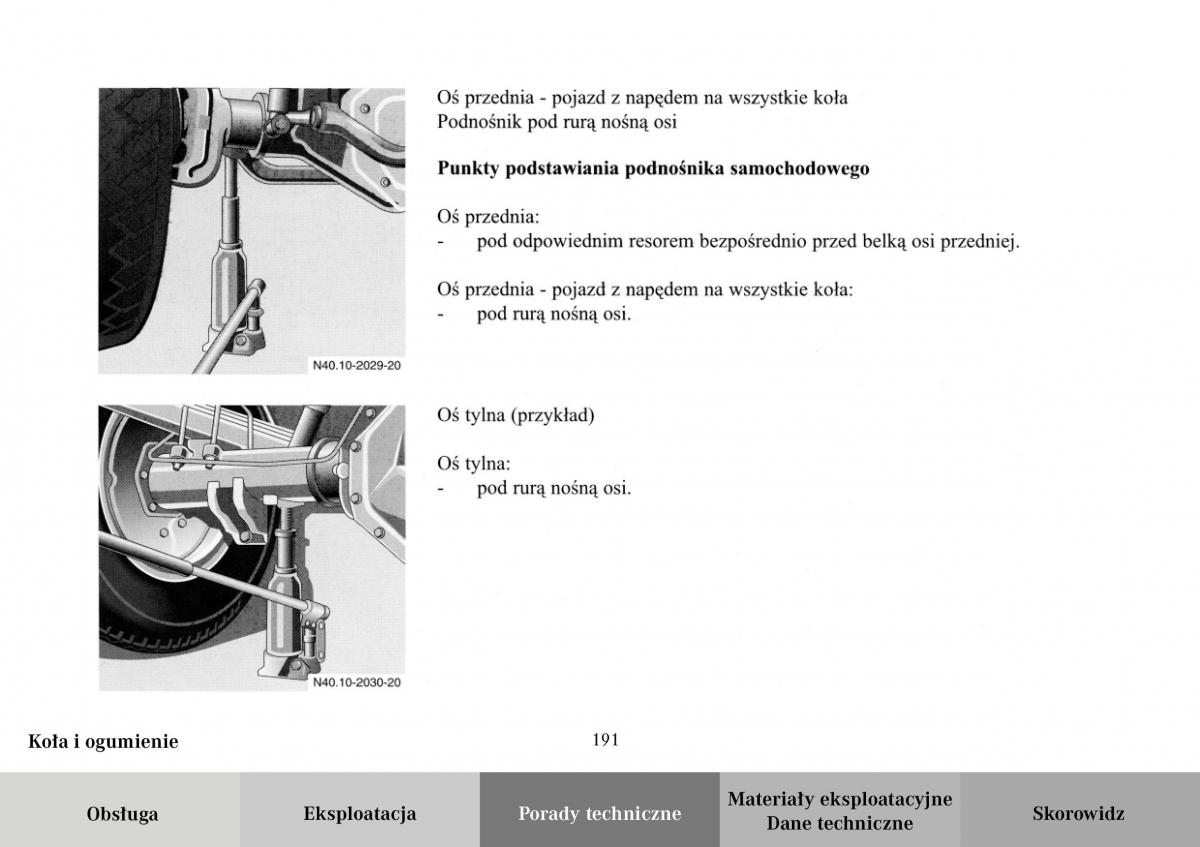 Mercedes Benz Vario instrukcja obslugi / page 193