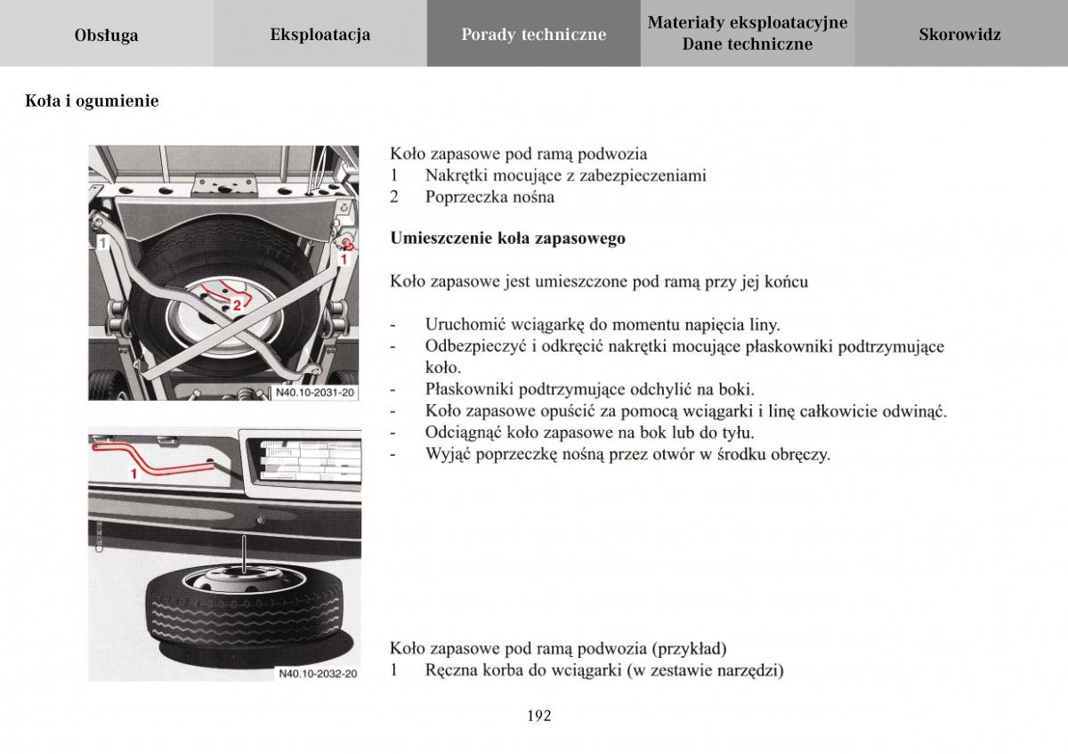 Mercedes Benz Vario instrukcja obslugi / page 194