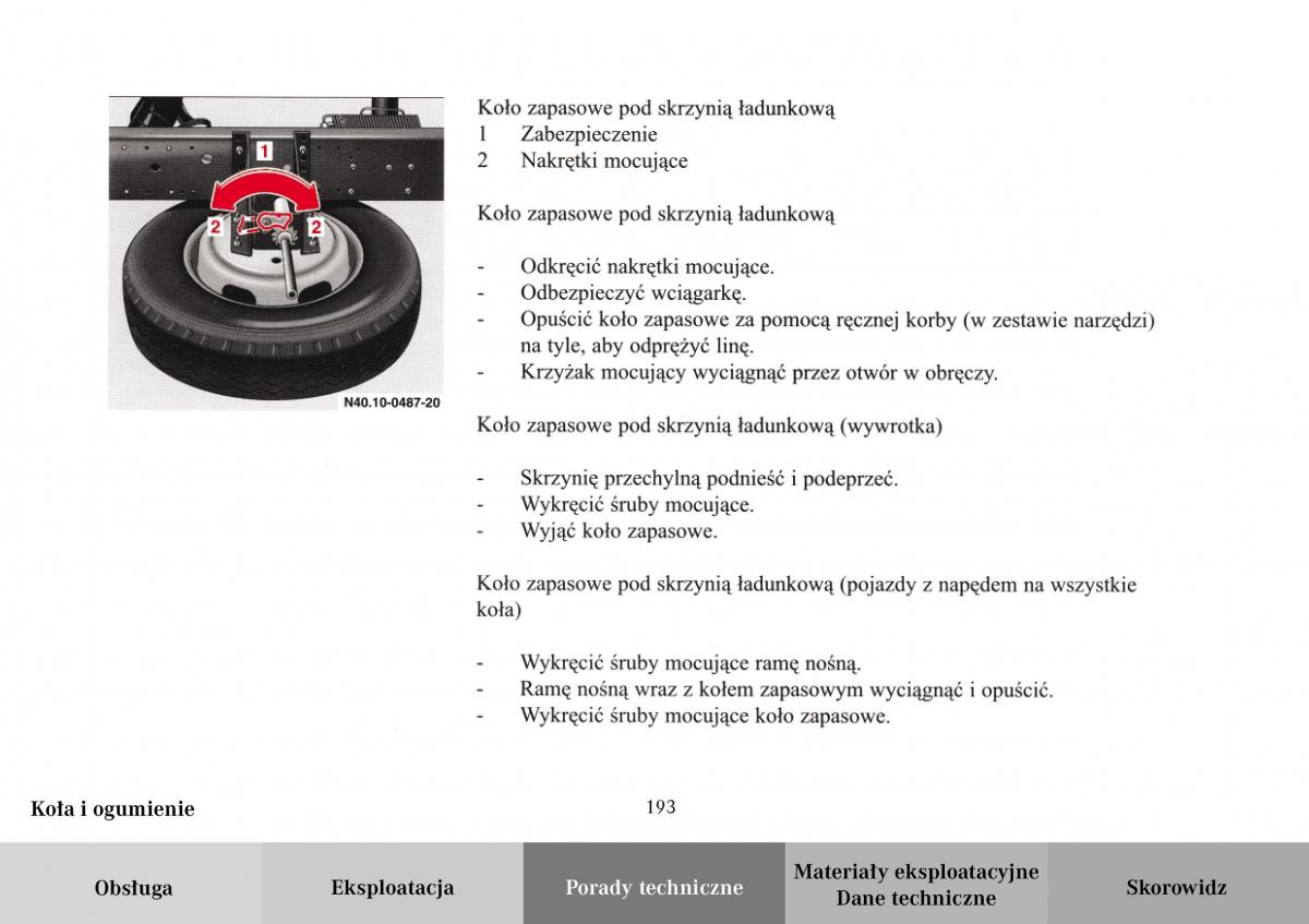 Mercedes Benz Vario instrukcja obslugi / page 195