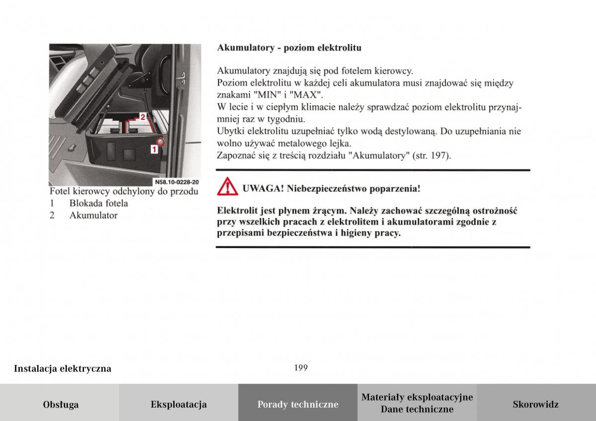 Mercedes Benz Vario instrukcja obslugi / page 201