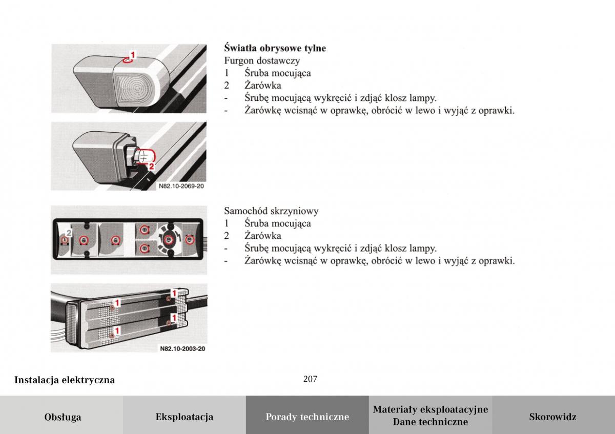 Mercedes Benz Vario instrukcja obslugi / page 209