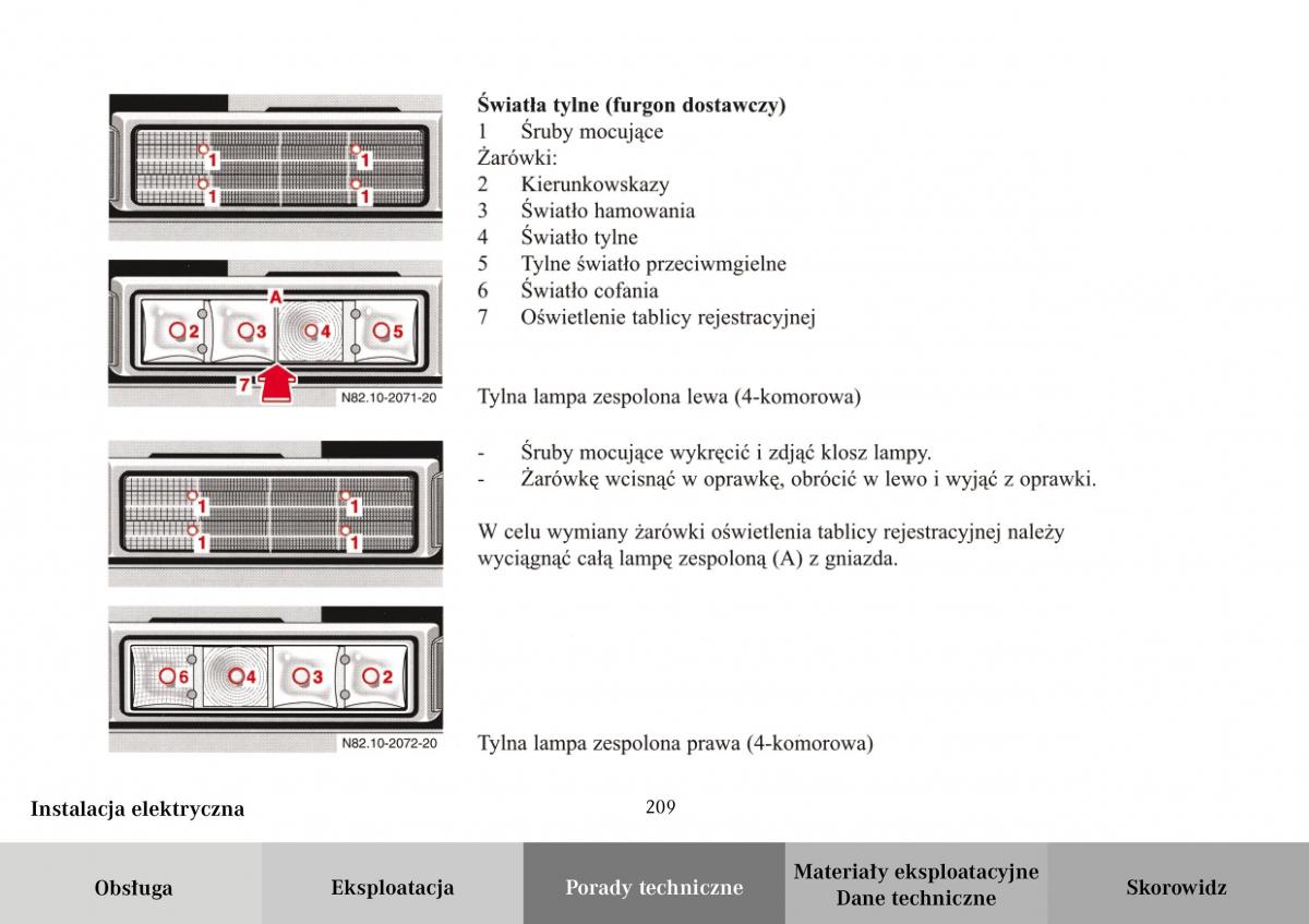 Mercedes Benz Vario instrukcja obslugi / page 211