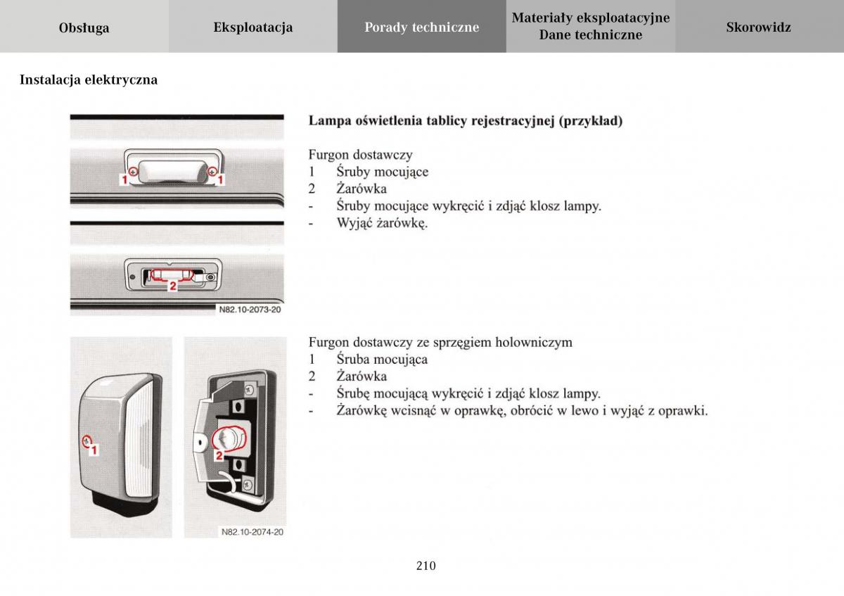 Mercedes Benz Vario instrukcja obslugi / page 212