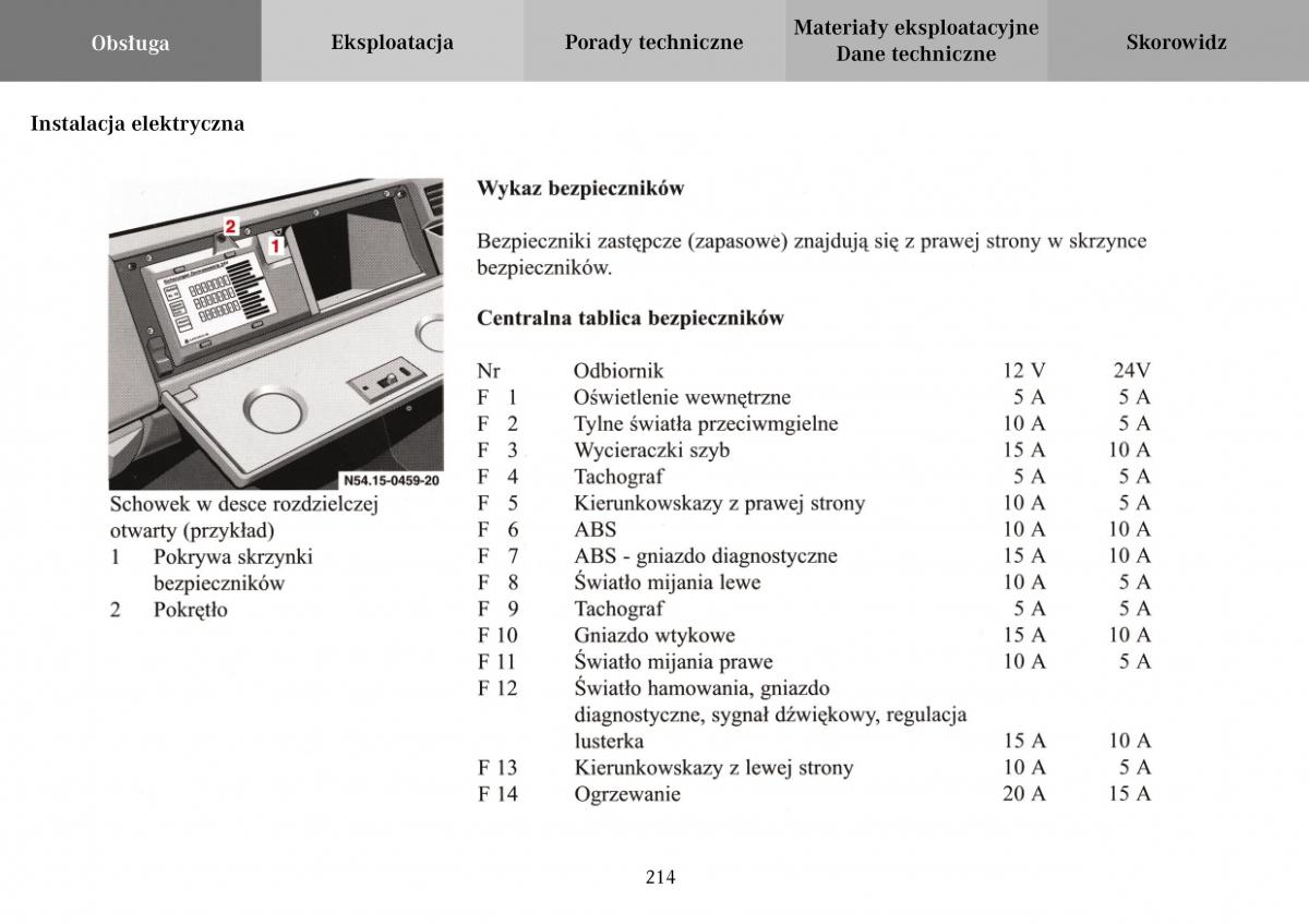 Mercedes Benz Vario instrukcja obslugi / page 216