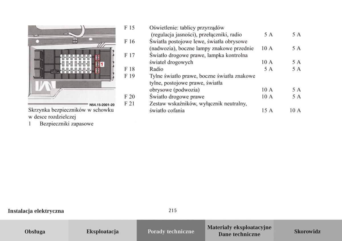 Mercedes Benz Vario instrukcja obslugi / page 217