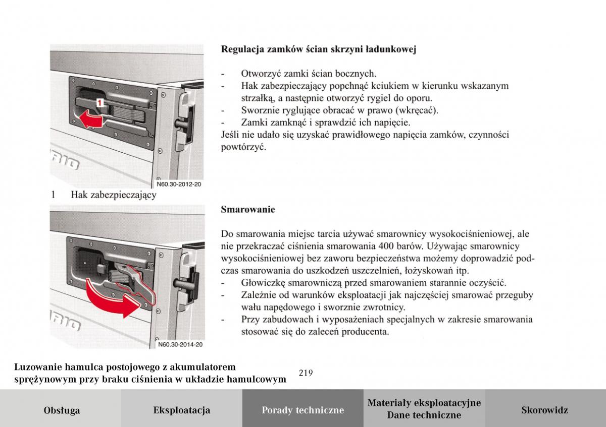 Mercedes Benz Vario instrukcja obslugi / page 221