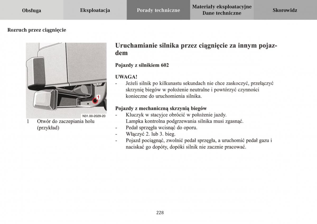 Mercedes Benz Vario instrukcja obslugi / page 230