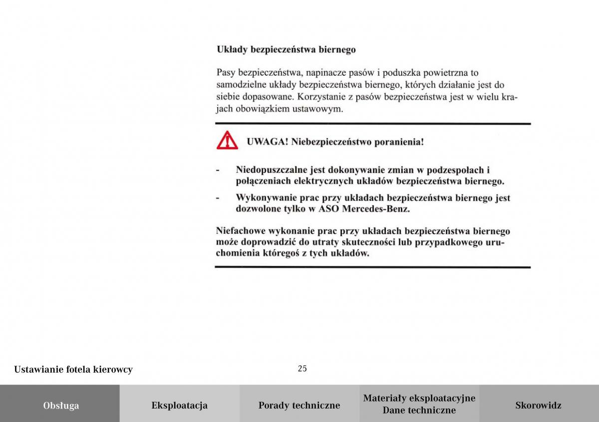 Mercedes Benz Vario instrukcja obslugi / page 27