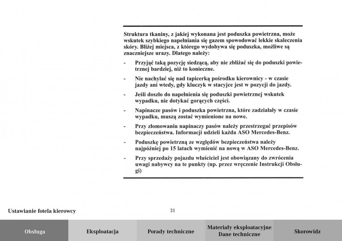 Mercedes Benz Vario instrukcja obslugi / page 33