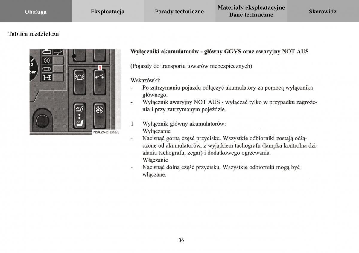 Mercedes Benz Vario instrukcja obslugi / page 38