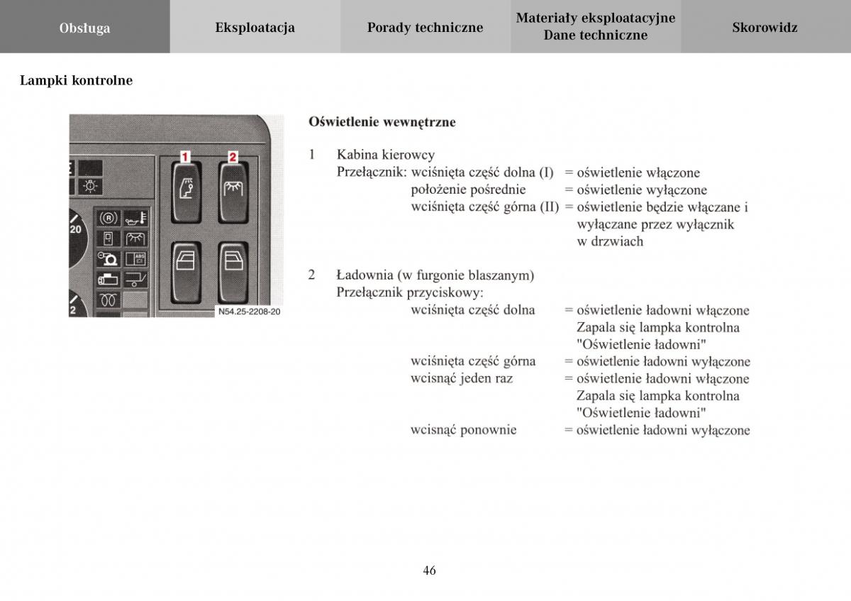 Mercedes Benz Vario instrukcja obslugi / page 48