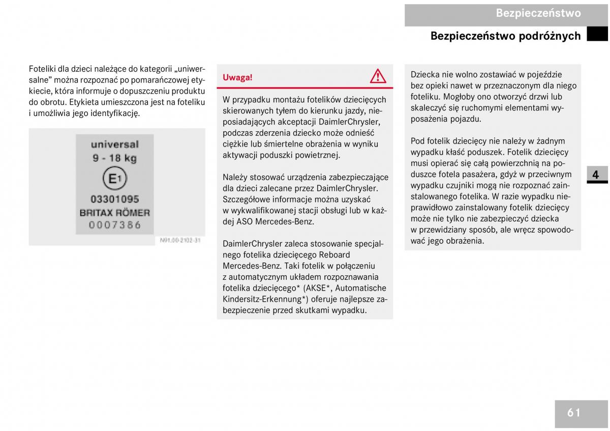 Mercedes Benz Vito W639 instrukcja obslugi / page 63