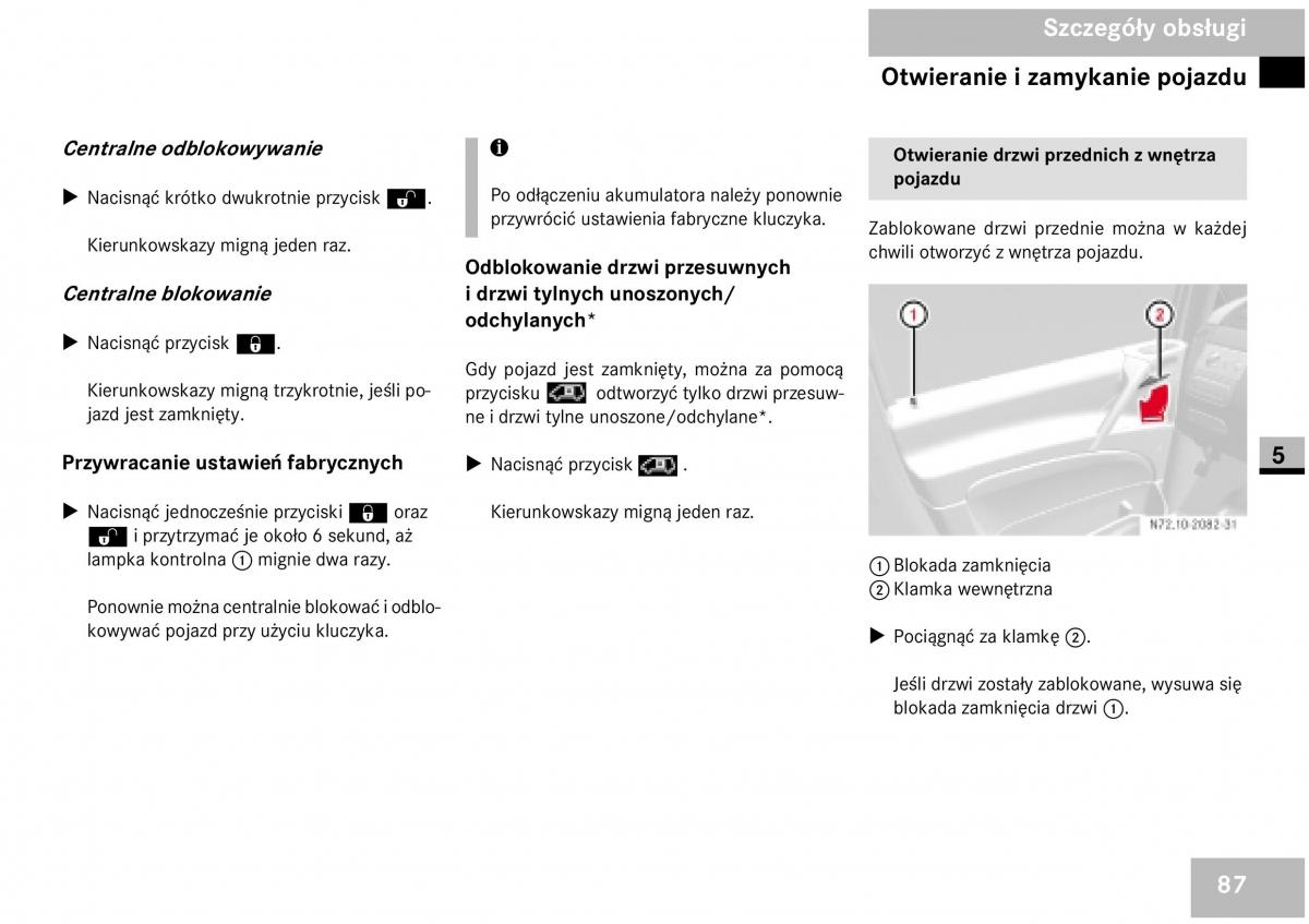 Mercedes Benz Vito W639 instrukcja obslugi / page 89