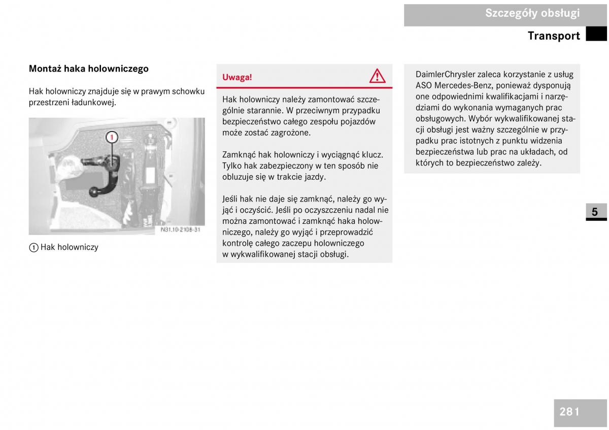 Mercedes Benz Vito W639 instrukcja obslugi / page 283