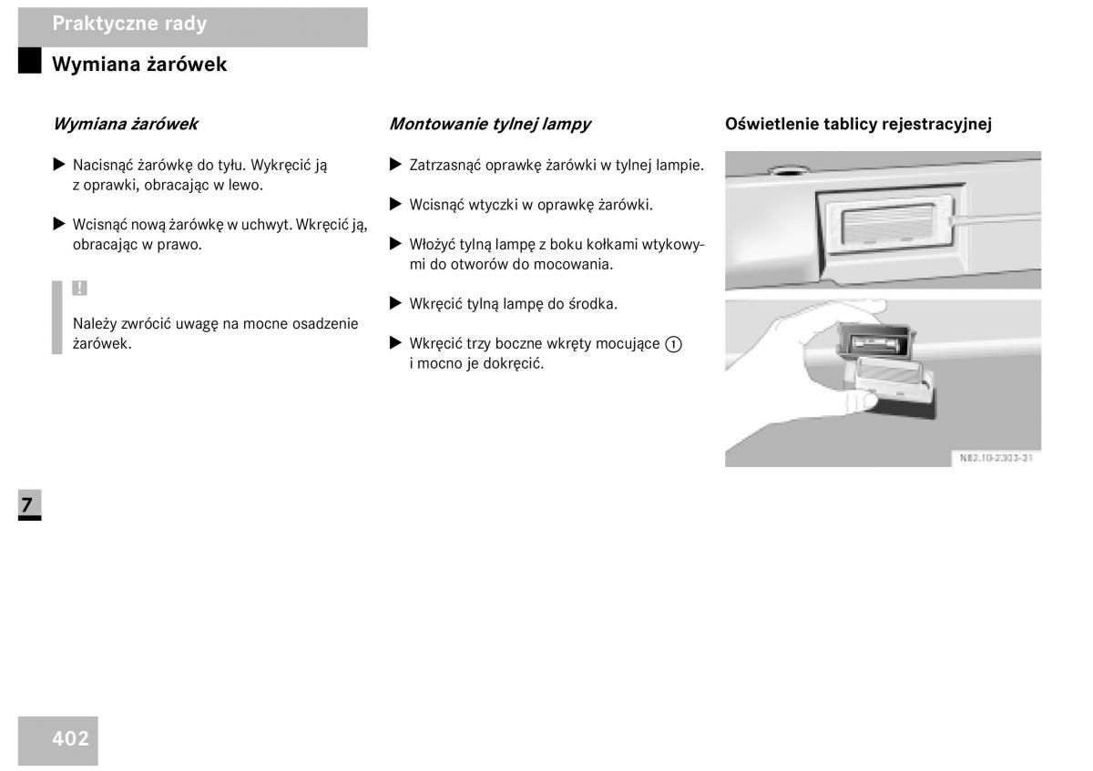 Mercedes Benz Vito W639 instrukcja obslugi / page 403