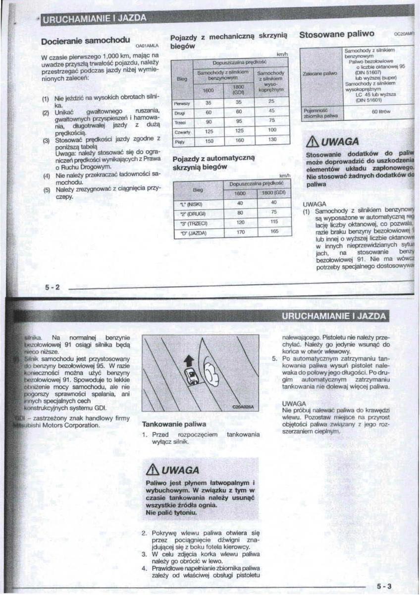 Mitsubishi Carisma instrukcja obslugi / page 38